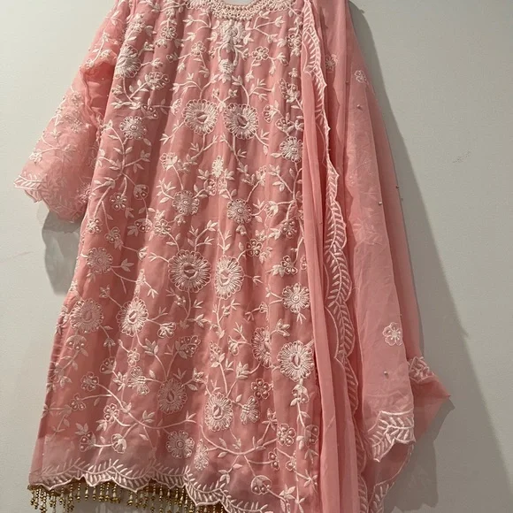 Indian Pakistani Embroidery with pearls salwar Kameez suit dupatta - Picture 4 of 6